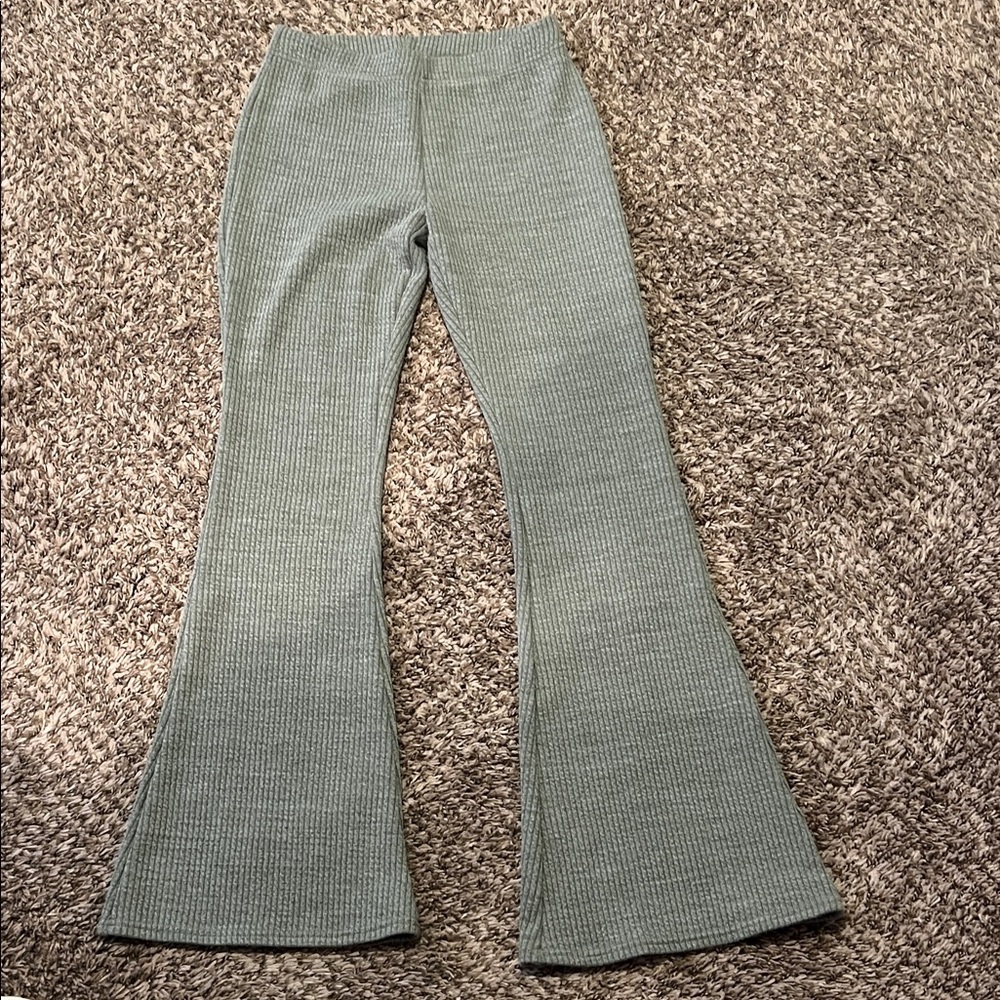 American Eagle Ribbed Flare Pants - Green